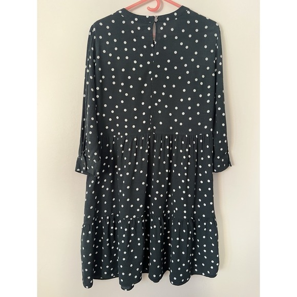 Seraphine Green White Polka Dot 3/4 Sleeve Dress Maternity Nursing Ruffle Sz 8 - Picture 6 of 9